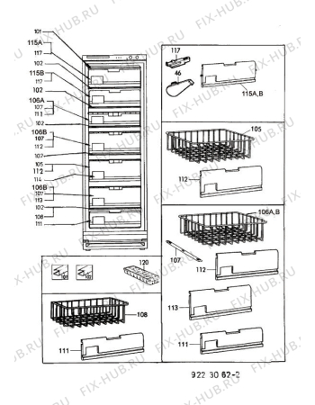 Взрыв-схема холодильника Zanussi ZVC315C - Схема узла Internal parts